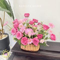 Giỏ hoa tươi Love Spring sắc hồng tươi tắn