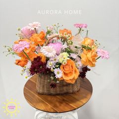 Giỏ hoa tươi Color Pop sắc hồng cam tươi tắn