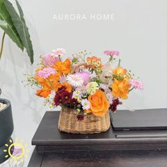 Giỏ hoa tươi Color Pop sắc hồng cam tươi tắn