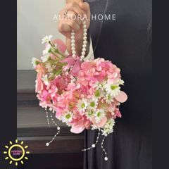 Bó hoa lụa cưới - hoa giả Sắc Hồng 01