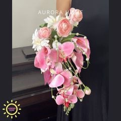 Nhân bản từ Bó hoa lụa cưới - hoa giả Sắc Hồng 03