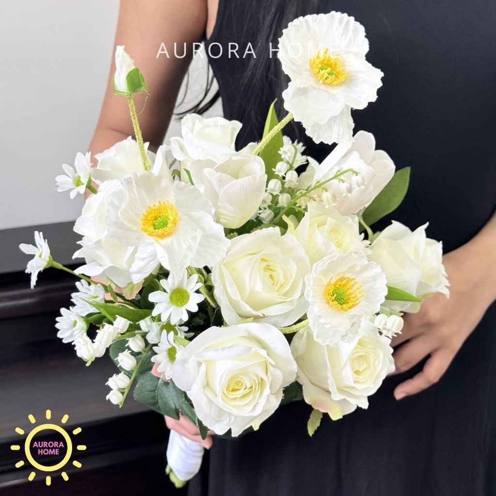 Bó hoa lụa cưới - hoa giả Tinh khôi 03