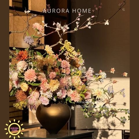 Bình hoa giả lớn trang trí đại sảnh Sắc Màu Mùa Xuân