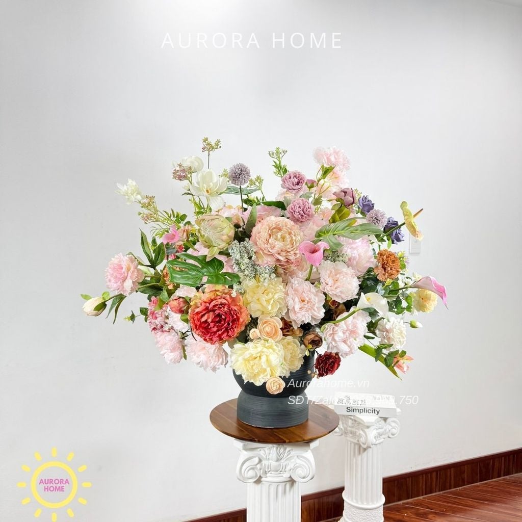 Bình hoa đại sảnh lớn trang trí Cảnh Sắc Mùa Xuân