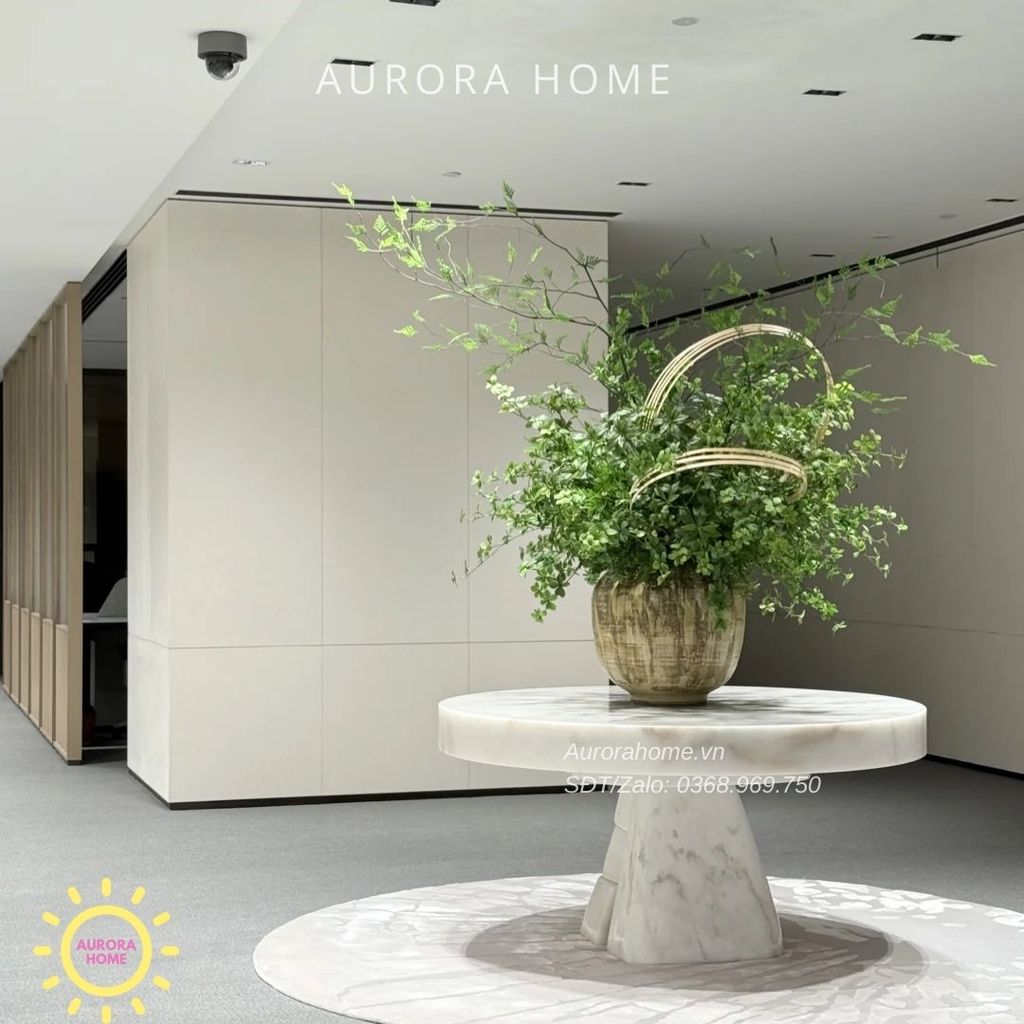 Bình hoa giả lớn trang trí đại sảnh Thiên Nhiên Xanh Mát 03