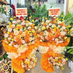 Kệ hoa giả cao cấp Bohomedia tông cam vàng rực rỡ
