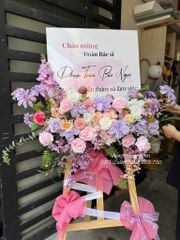 Kệ hoa giả cao cấp Mary in Pastel tông hồng tím xinh xắn