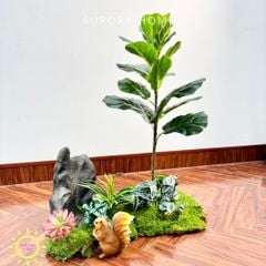 Tiểu cảnh khóm cây giả size nhỏ trang trí (Nhiều mẫu)
