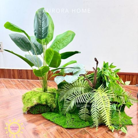 Tiểu cảnh khóm cây giả size nhỏ trang trí (Nhiều mẫu)