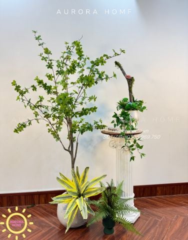Tiểu cảnh cây giả cây thạch nam xinh xắn (Set cây decor 07)