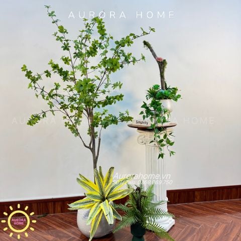 Tiểu cảnh cây giả cây thạch nam xinh xắn (Set cây decor 07)