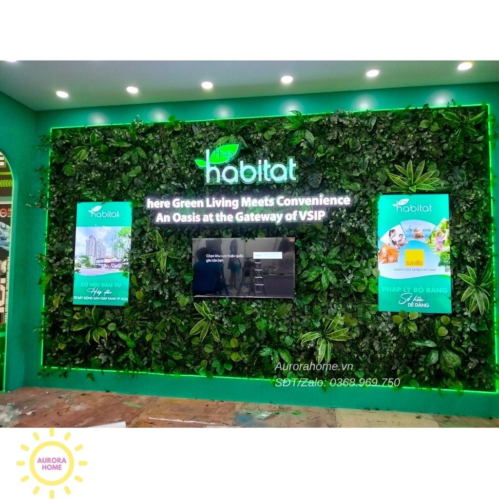 Thi công tường cây giả trang trí booth, sự kiện (Mẫu 16)