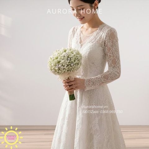 Bó hoa cưới tươi cầm tay Signature Love thuần khiết cho cô dâu