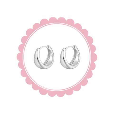  Bông tai TB0417 Khoen Bạc Trơn – Nhỏ Gọn, Dễ Phối, Đeo Hằng Ngày 