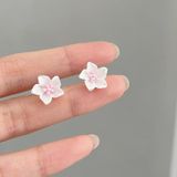  Bông tai TB0406 Bông Tai Hoa Trắng Mini – Thanh Nhẹ, Dễ Thương, Dễ Đeo 