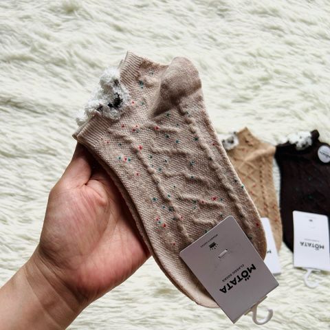  Vớ VOV0016 - Gấu nhỏ Tất Len Tăm Vintage 