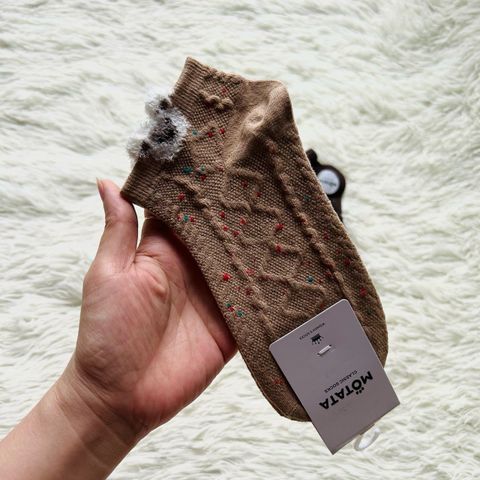  Vớ VOV0016 - Gấu nhỏ Tất Len Tăm Vintage 