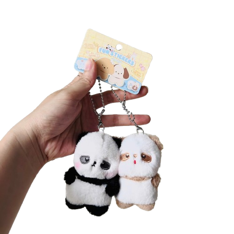  Móc khoá MK009 Panda Nhồi Bông Đôi – Cute, Mềm & Dễ Phối 