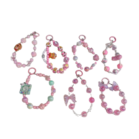  Dây đeo DTC04 điện thoại charm   cao cấp Mix hồng pastel siêu cute & nữ tính 