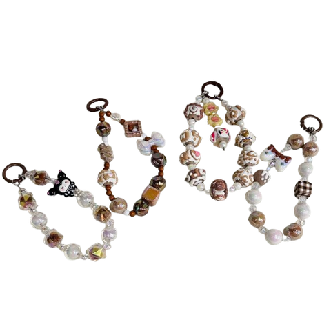  Dây đeo DTC05 điện thoại charm cao cấp Mix nude/kem sang xịn, thanh lịch 