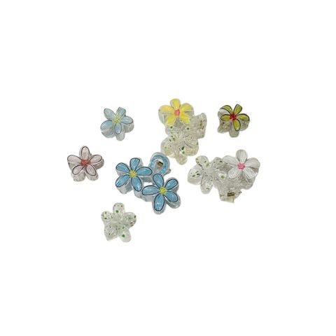  Kẹp tóc hoa nhựa KT0313 – Kẹp hoa trong suốt nhiều màu xinh xắn 