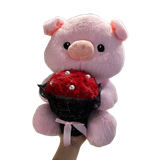  Thú bông heo cầm hoa CGC05  Quà tặng cực xinh, mềm mịn, dễ thương 