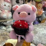  Thú bông heo cầm hoa CGC05  Quà tặng cực xinh, mềm mịn, dễ thương 