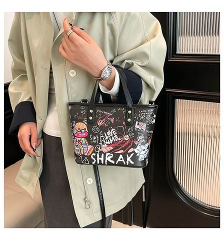  Túi xách XTT06 Tote mini họa tiết trẻ trung, 2in1 siêu tiện 