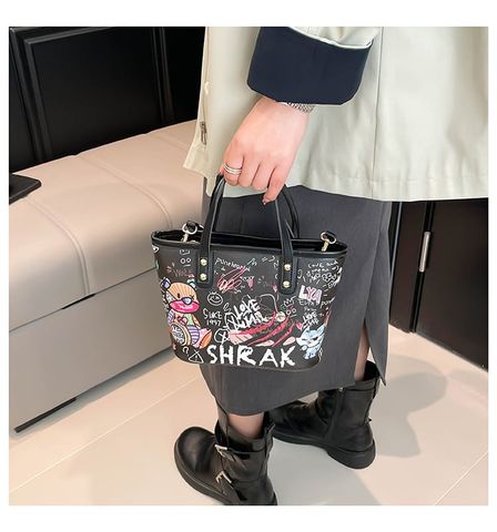  Túi xách XTT06 Tote mini họa tiết trẻ trung, 2in1 siêu tiện 