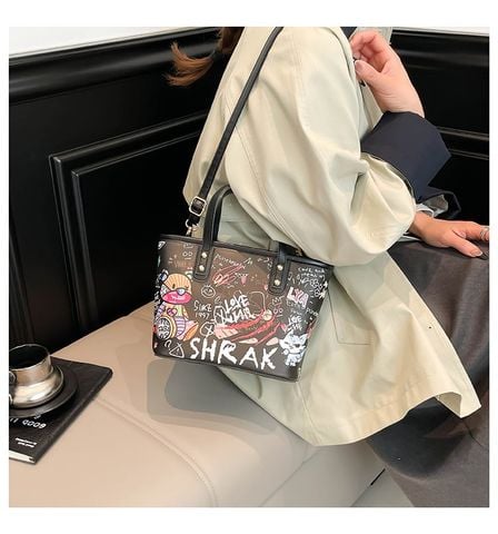  Túi xách XTT06 Tote mini họa tiết trẻ trung, 2in1 siêu tiện 