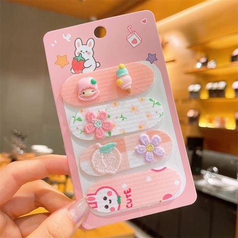  Dán tóc KTT0049  cố định tóc, con thỏ, hoa, trái cây – Phụ kiện tóc xinh cho bé gái 