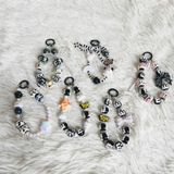  Dây đeo DTC01 điện thoại charm cao cấp  Mix hạt trắng đen siêu xinh 
