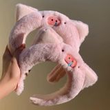 Băng đô BDD035 Headband Lợn Hồng Lông Xù Tai To 