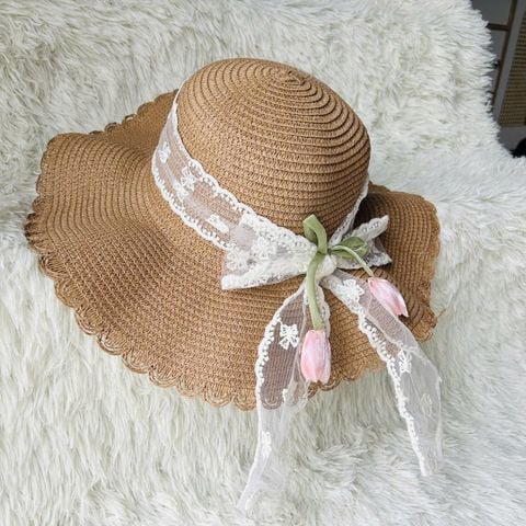  Nón NCC0327 – Nón Cói Đính Hoa Vintage Ngọt Ngào 