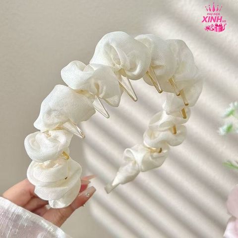  Băng Đô BDD04  – Siêu Xinh, Nữ Tính, Tôn Gương Mặt – 2 Màu Trắng & Hồng 