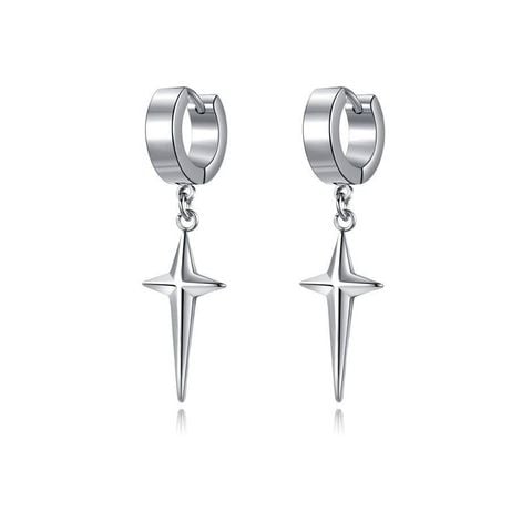  Bông tai TB0431 – Khuyên tròn titan treo thánh giá cá tính, unisex cool style ✝️ 