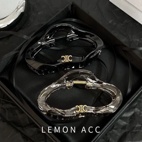  Kẹp tóc KTT0052 Claw Clip Đen Trong/Trắng Đen 