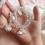  Lắc Tay LCT206  Hạt Trong Veo  – Charm Kuromi, Cinnamoroll, Kitty, Melody Cực Cute 