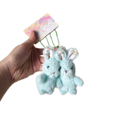  Móc khoá MK008 Thỏ Nhồi Bông Đôi – Pastel Cute, Mềm & Dễ Phối 