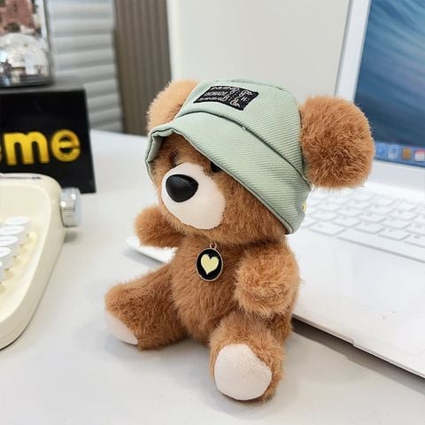 Móc khoá CGC022 Gấu Bông Đội Mũ Cá Tính – Mềm Mịn, Nhỏ Gọn, Treo Balo Siêu Xinh 