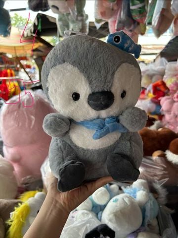  Chim Cánh Cụt Nhồi Bông CGC026 – Siêu Cute Với Nơ Xanh 