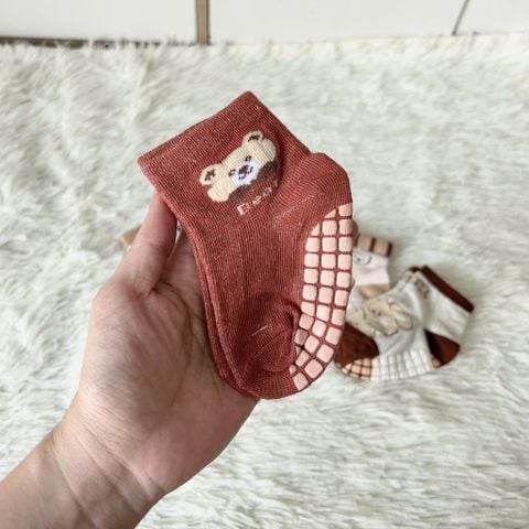  Vớ  VOV006 cho bé 1-3 tuổi mềm êm, chống trượt, siêu xinh họa tiết gấu 