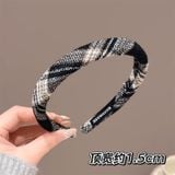  Cài tóc BDD022 Vải Caro Tweed Thanh Lịch – Phong Cách Hàn Quốc 