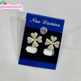  Bông Tai Đính Đá TB0400 – Tỏa Sáng Như Nàng Hoa Bốn Lá May Mắn 