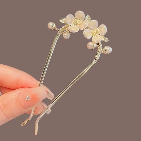  Trâm cài tóc KTT0035 – Tuyết hoa trắng ngọc trai tinh khôi, thanh lịch 