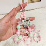  Dây đeo DTC04 điện thoại charm   cao cấp Mix hồng pastel siêu cute & nữ tính 