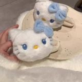  Kẹp tóc KTT0058 Plush Hello Kitty xanh 