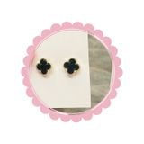  ✨ Bông tai 4 lá viền vàng TB0402 – Bông tai nhỏ sang trọng, dễ phối 