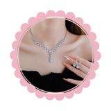  Dây chuyền DC304 Bộ bông tai+dây chuyền Mạ đính Đá Giọt Nước 