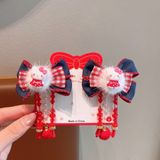  Kẹp tóc nơ KTT0042  Kitty treo chuông 